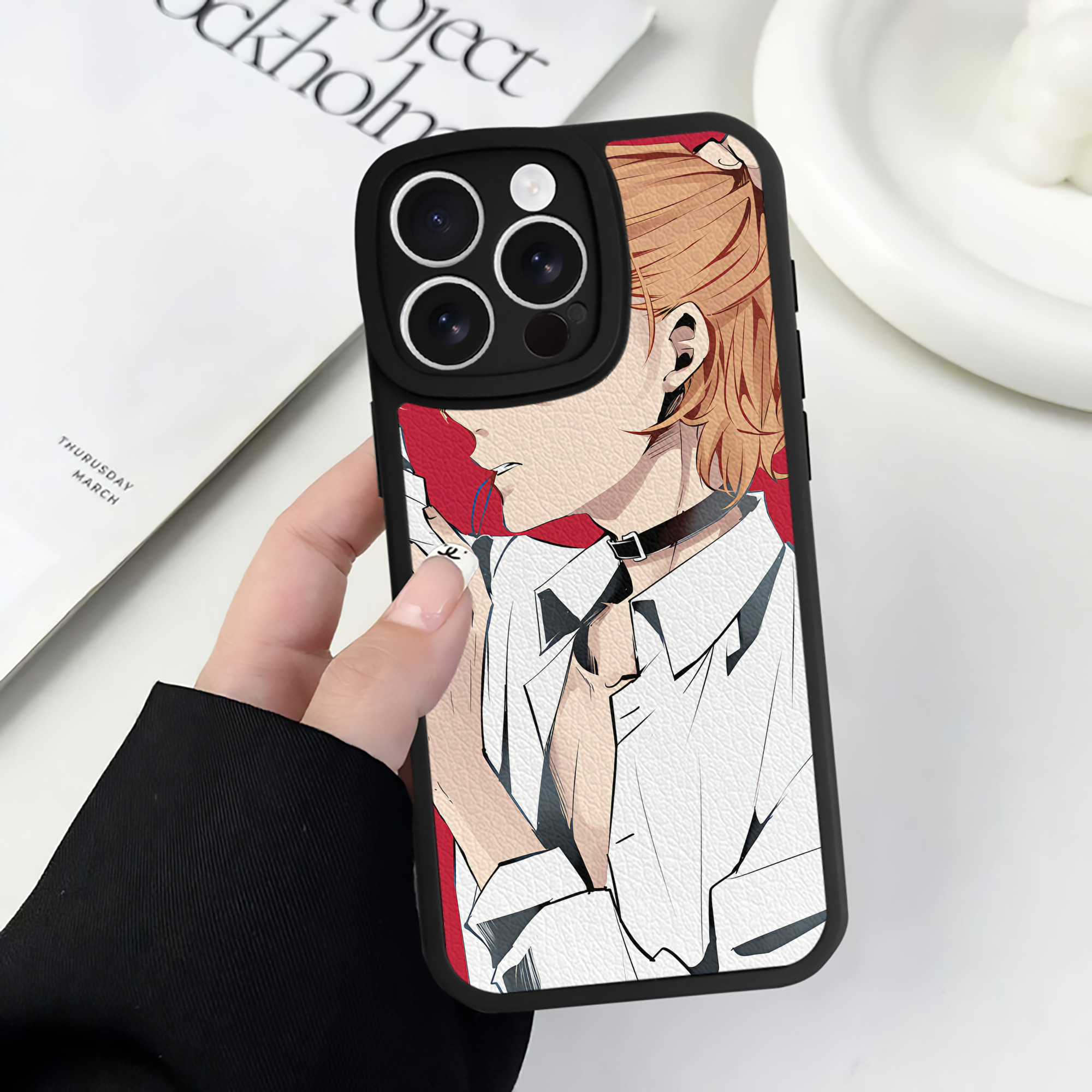（画像用） 文豪ストレイドッグス Bungo Stray Dogs 【iPhone 16シリーズ対応】シリコンスマホケース（レザー調） 材質：シリコン